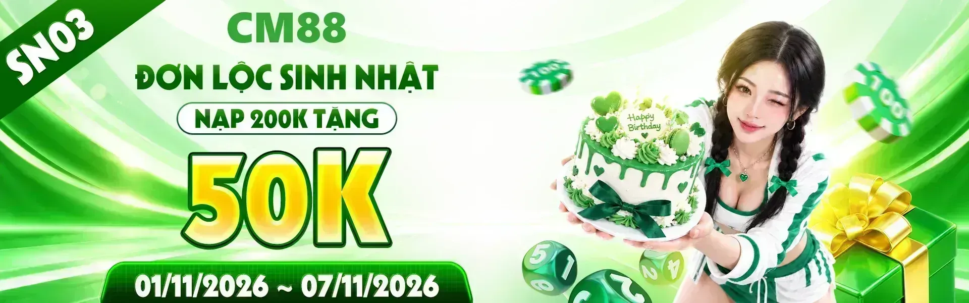 4. Không khí sinh nhật CM88 trở nên sôi động với kho quà tặng đa dạng dành cho hội viên. Đăng ký ngay hôm nay để khám phá các phần thưởng trong chương trình.